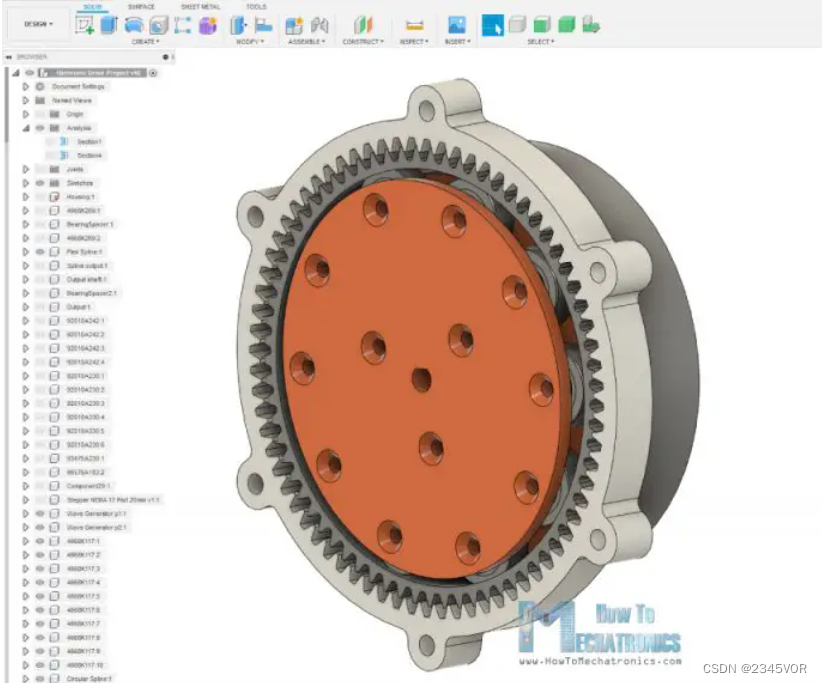 Wave Generator Flex Spline and Circular Spline for 3D Printing