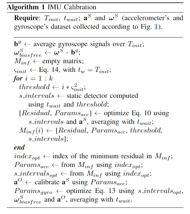 详解IMU标定经典论文：A Robust and Easy to Implement Method for IMU Calibration without External Equipments