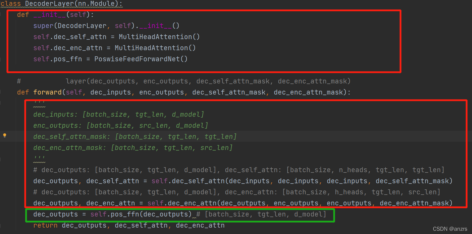 Transformer pytorch 代码解读(4)Decoder Layer层_poswisefeedforwardnet-CSDN博客