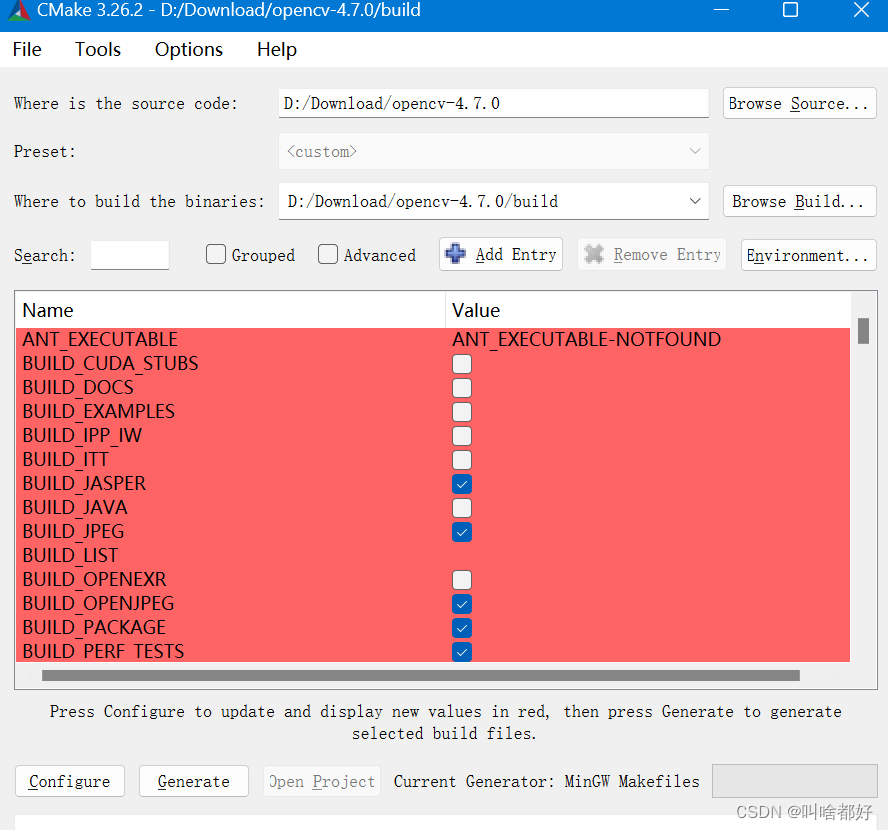 第一次：configure