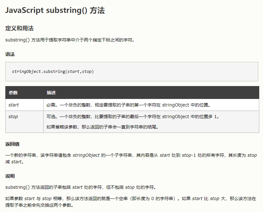 js中截取字符串的三个方法 substring(),substr(),slice()