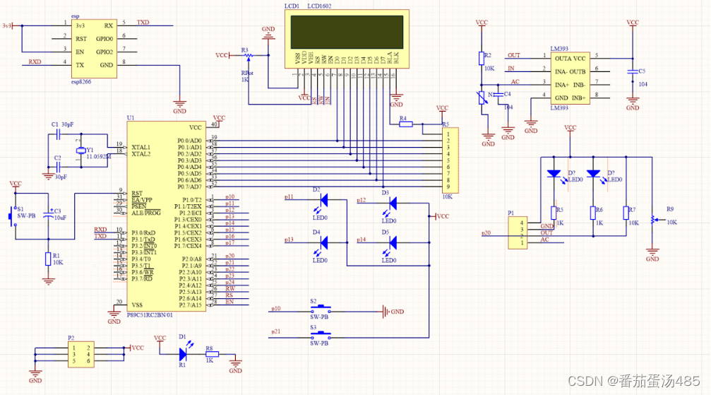 安卓app+esp8266+51单片机+光敏电阻+lcd1602实现智能照明系统