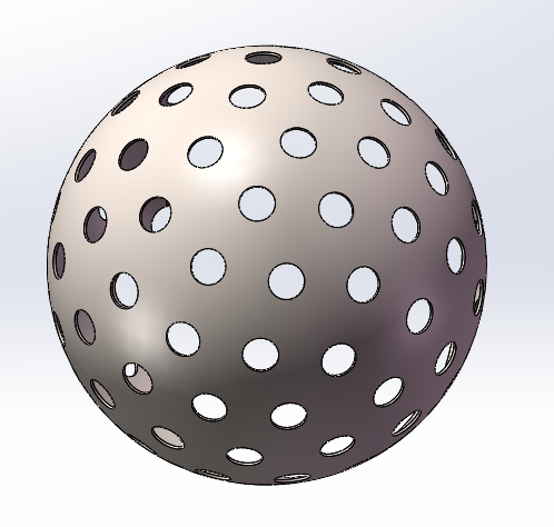 在solidworks中绘制球面上平均分布n个点的球壳
