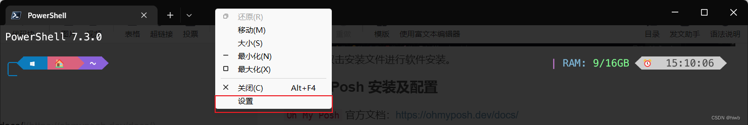 PowerShell 配置 oh-my-posh