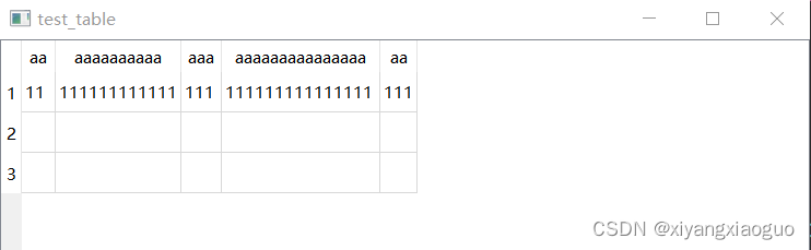 Qt QTableWidget表格的宽度