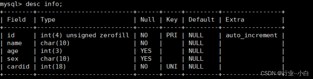 MySQL基本语句操作