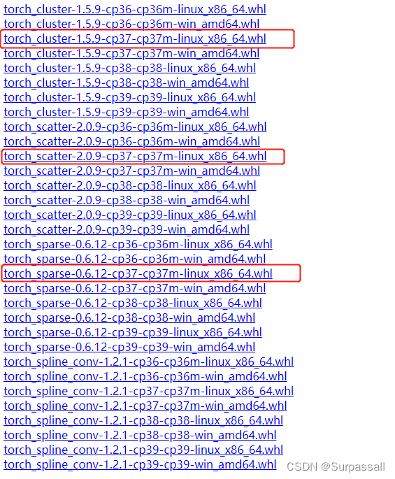 python安装torch-cluster、torch-scatter、torch-sparse和torch-geometric-CSDN博客
