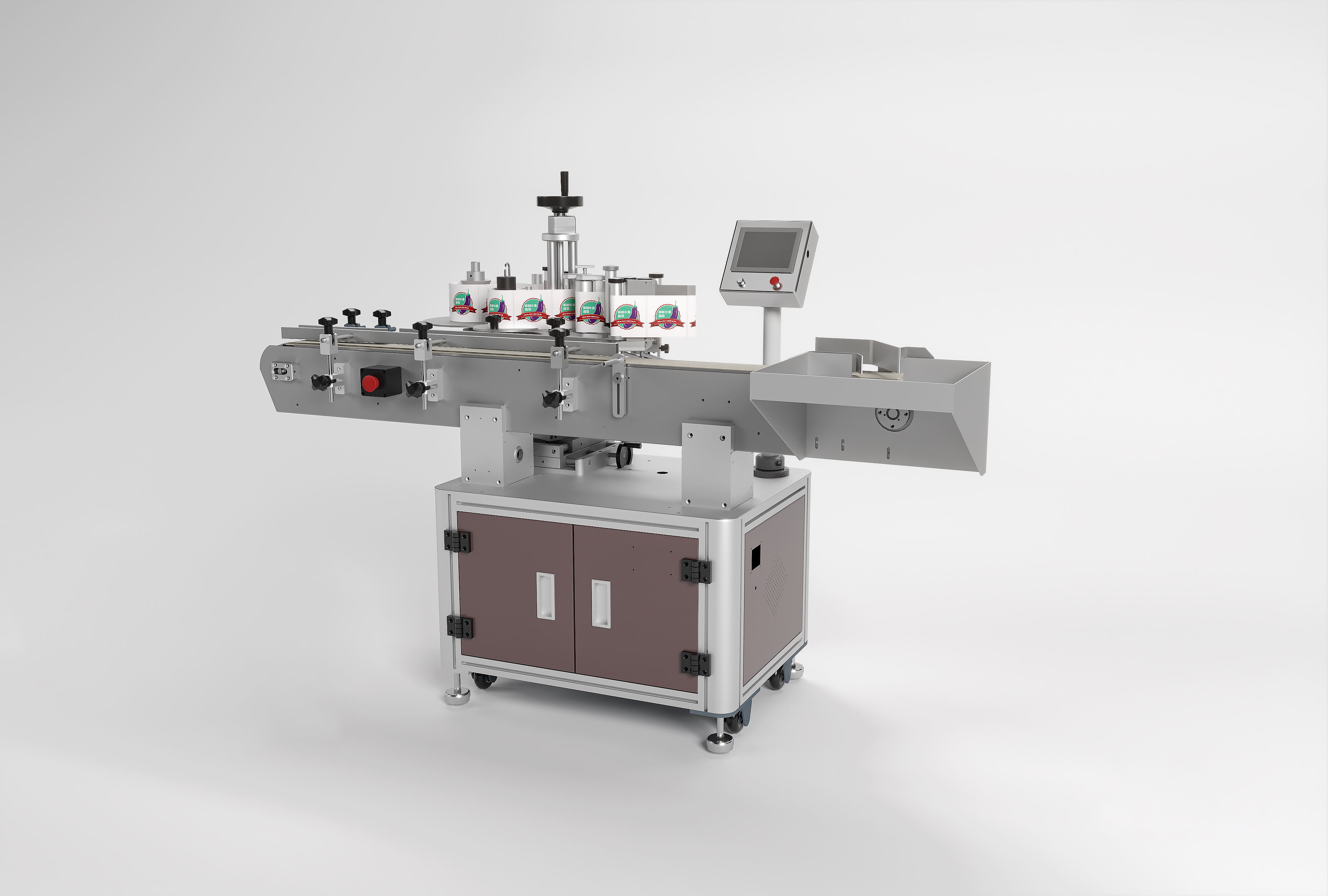 模型库自动立式圆瓶贴标机三维模型