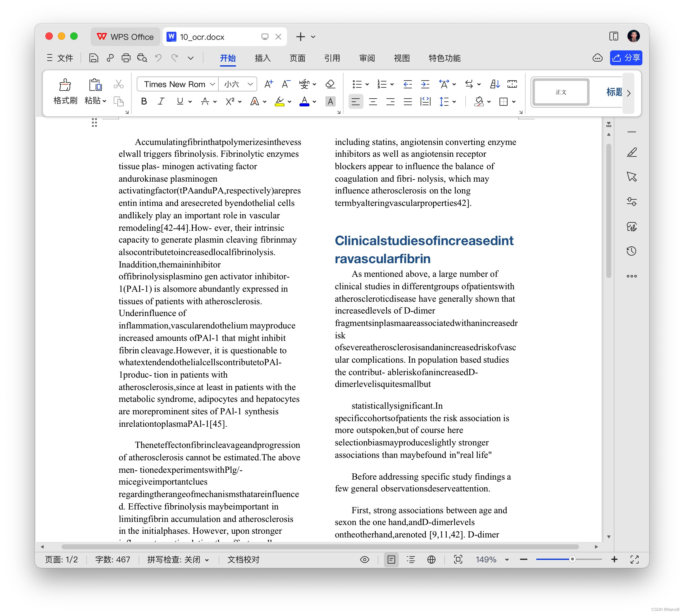 Word document translation