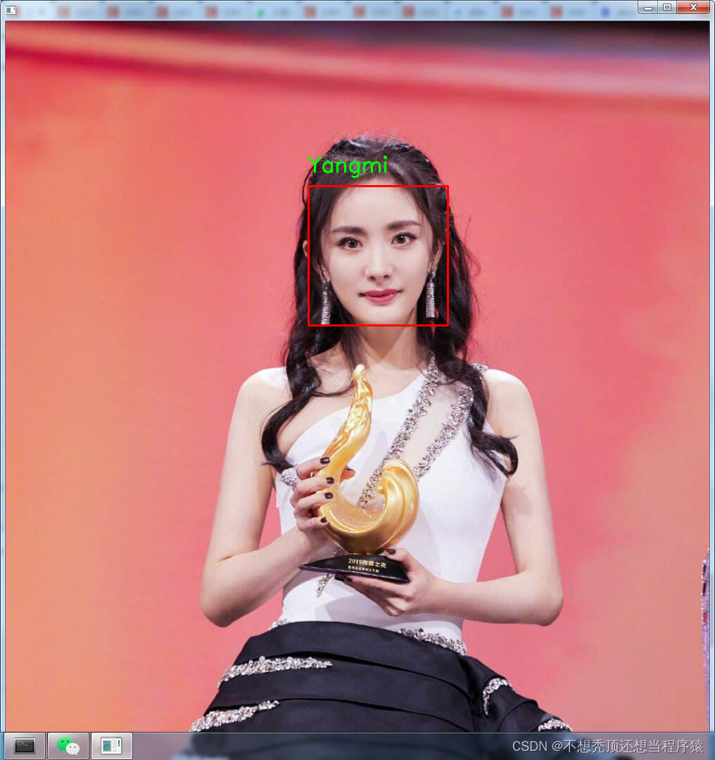Yang Mi face detection and recognition effect