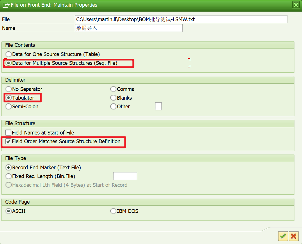 LSMW专题二：Standard Batch/Direct Input方式进行数据导入 （以多组件BOM批导为例）_lsmw no