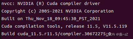 在终端输入nvcc -V