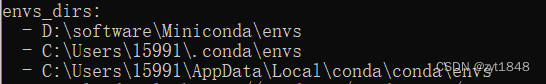 env_dirs排在第一的是D盘的路径