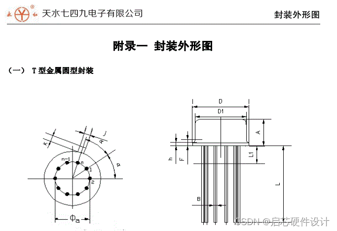 T型金属圆形封装