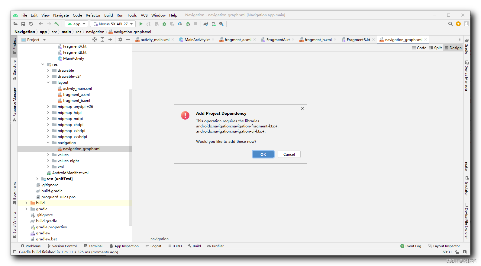 【错误记录】Navigation 导航组件报错 ( failed to add navigation dependency )CSDN博客