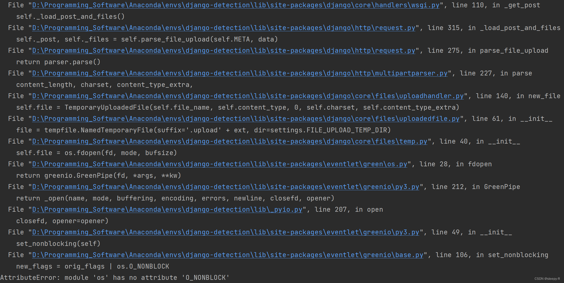 Windows上传文件报错（Django）_module 'os' has no attribute 'copyCSDN博客