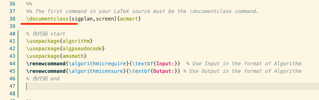latex 伪代码