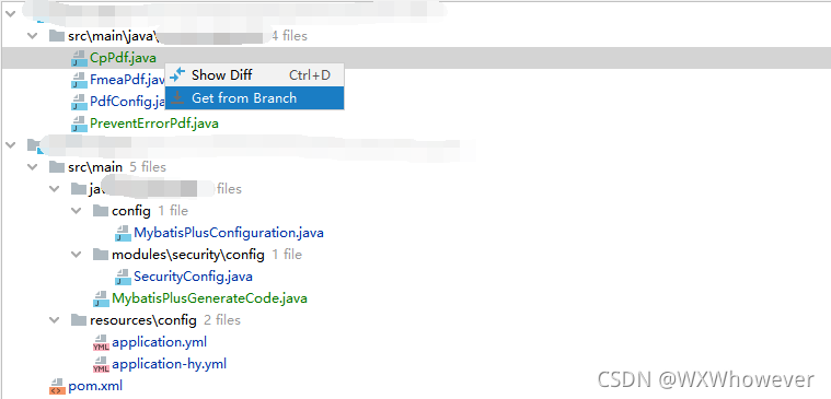 Idea Git 分支合并全部文件或指定文件