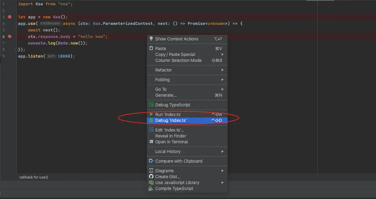 Intellij中直接运行ts配置：run configuration for typescript