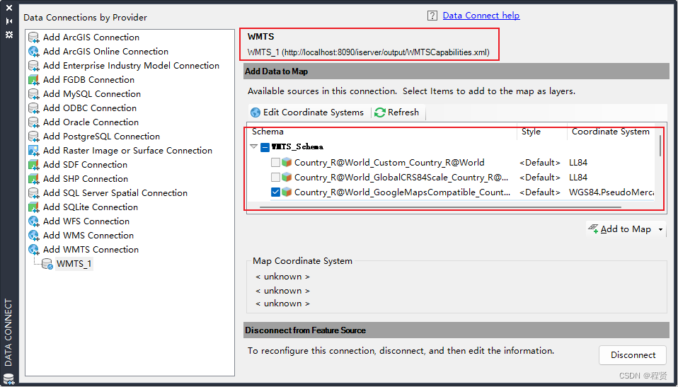 AutoCAD Map 3D 正确解析 SuperMap iServer 发布的 WMTS 服务能力文档