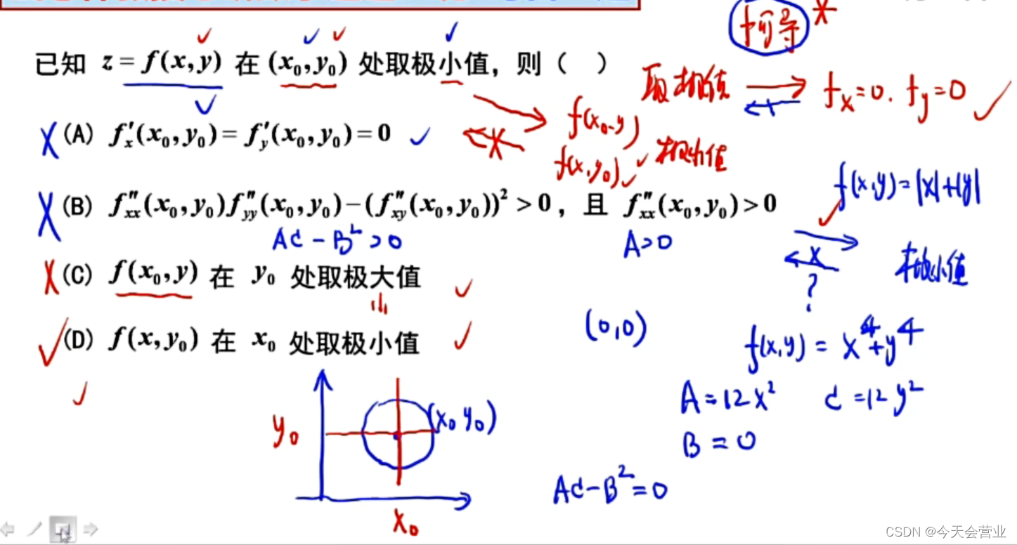 4.10每日一题（二元函数极值相关重要性质，反复学习）