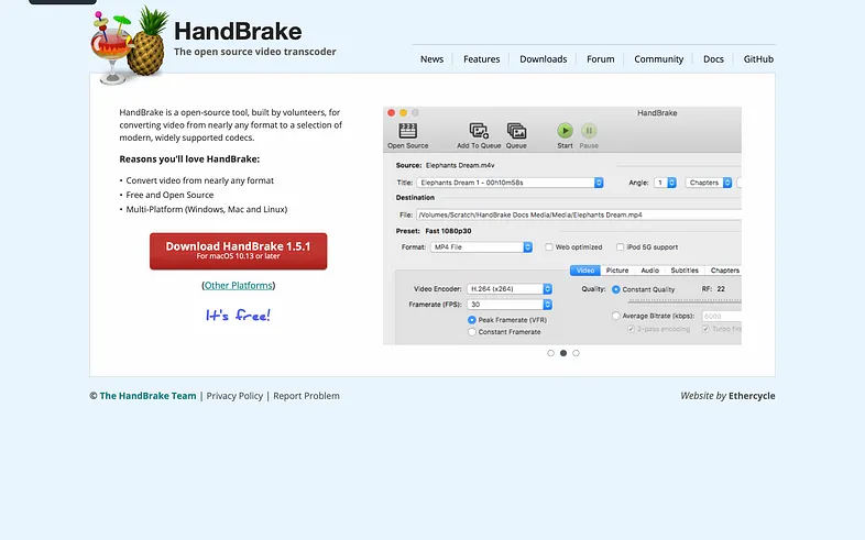 HandBrake 登陆页面