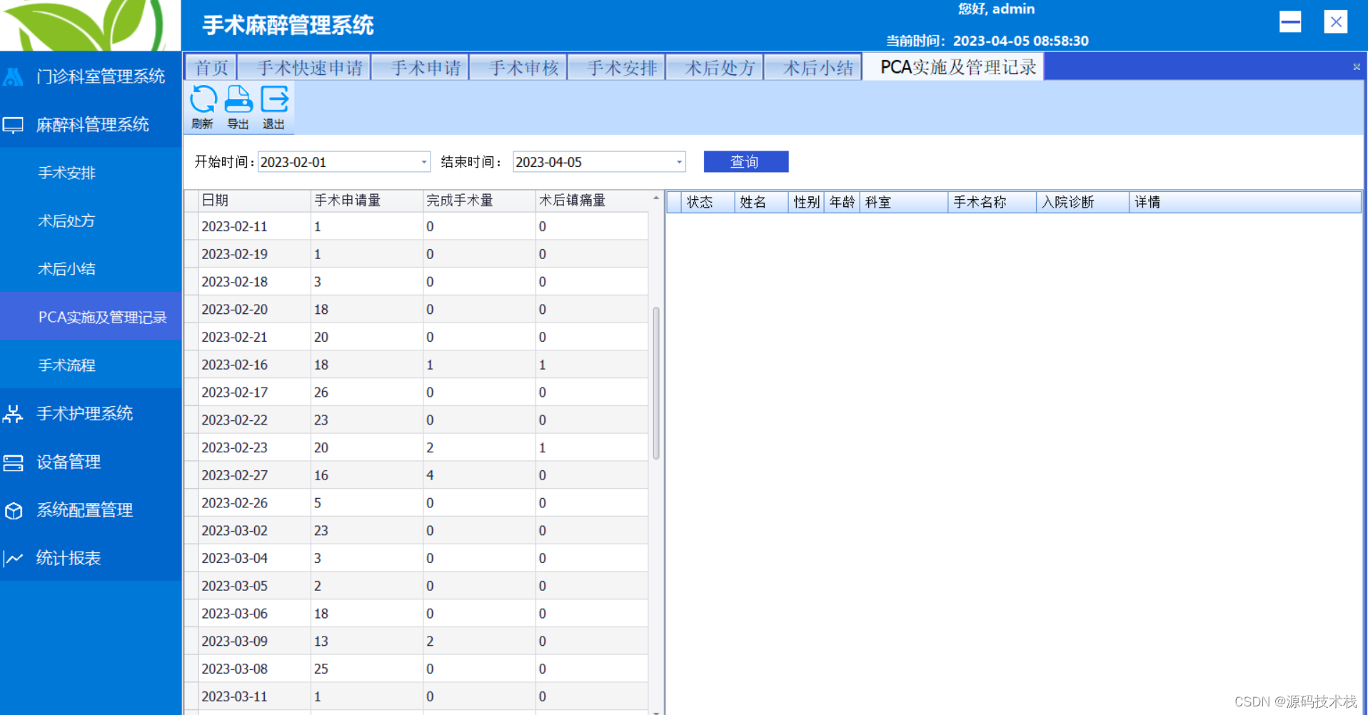 适应大、中、小型医院的手术麻醉临床信息管理系统源码