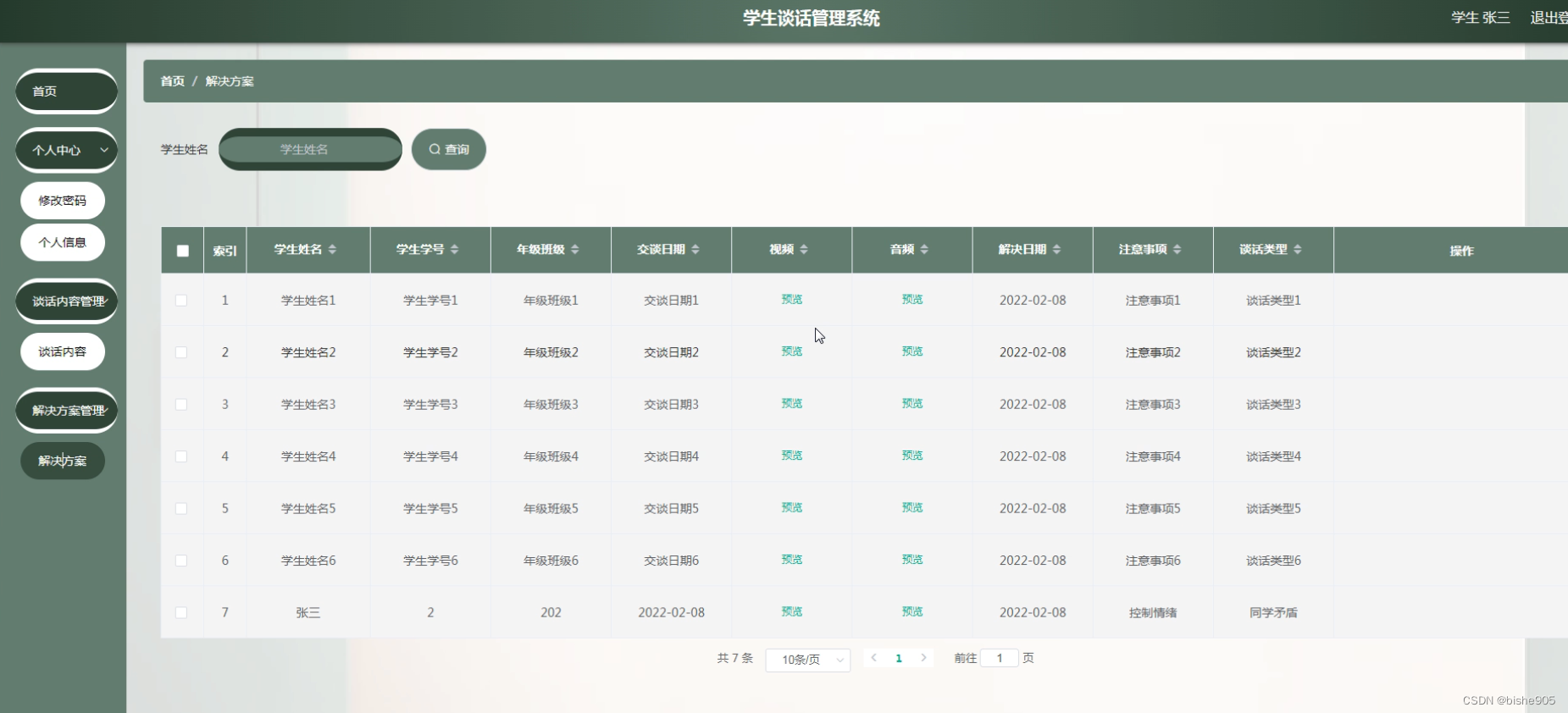 java计算机毕业设计ssm学生谈话管理系统2j3ws（附源码、数据库）