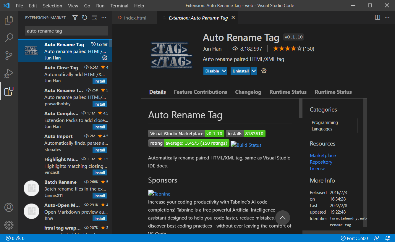 Auto Rename Tag