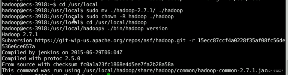 Hadoop的安装和使用---华为云学习笔记（校企桥）大数据学习----大数据技术原理与应用实验-----Hadoop的安装和使用