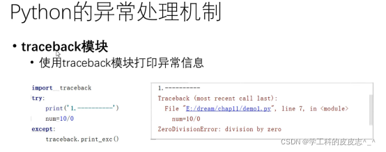 Python学习篇(十二) Python中的常见的BUG及异常处理_python 的bug和进行静态的代码分析-CSDN博客