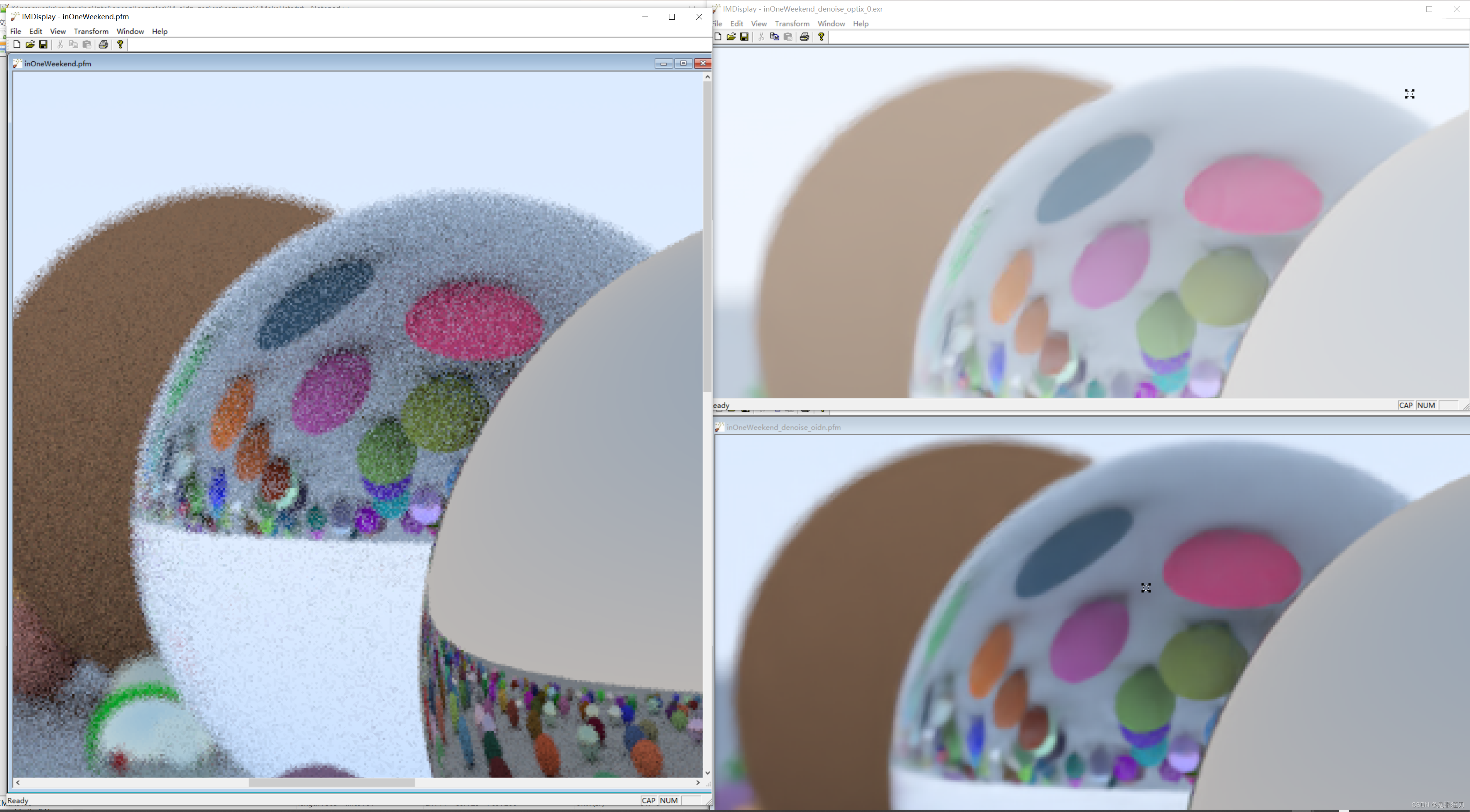 Intel OpenImageDenoise VS Nvidia Optix 降噪结果对比