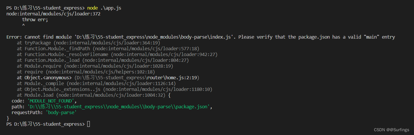 报错处理：Please Verify That The Package.Json Has A Valid “Main“ Entry _@Surfings的博客-Csdn博客