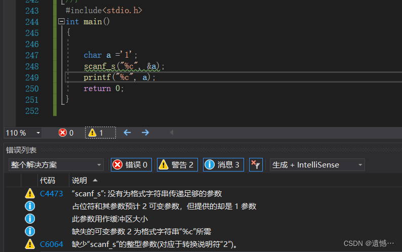 Vs2019中使用scanf常见的警告_vs2019返回值被忽略fscanf-CSDN博客
