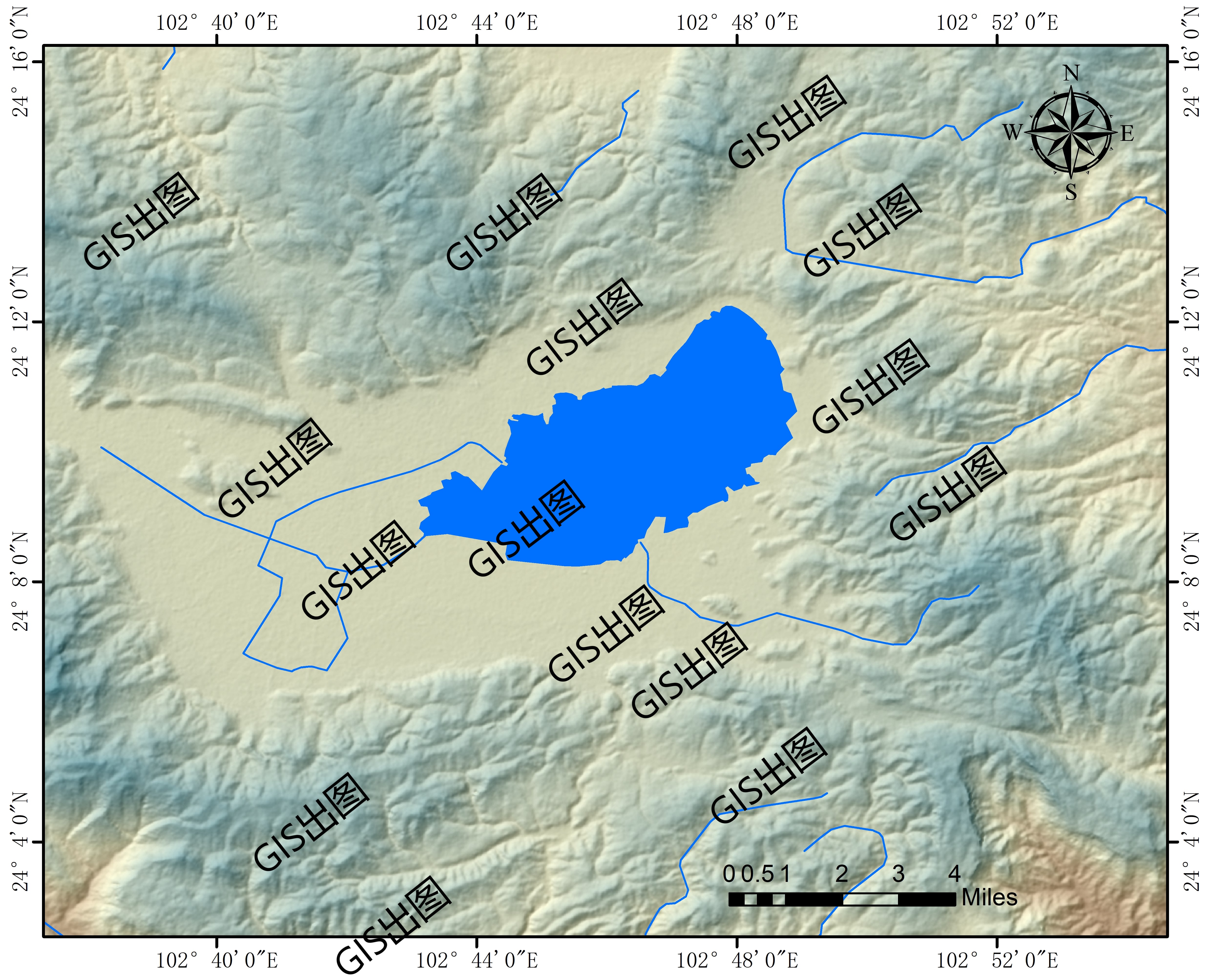 云南省湖泊河流arcgis地形图shp图层文件下载