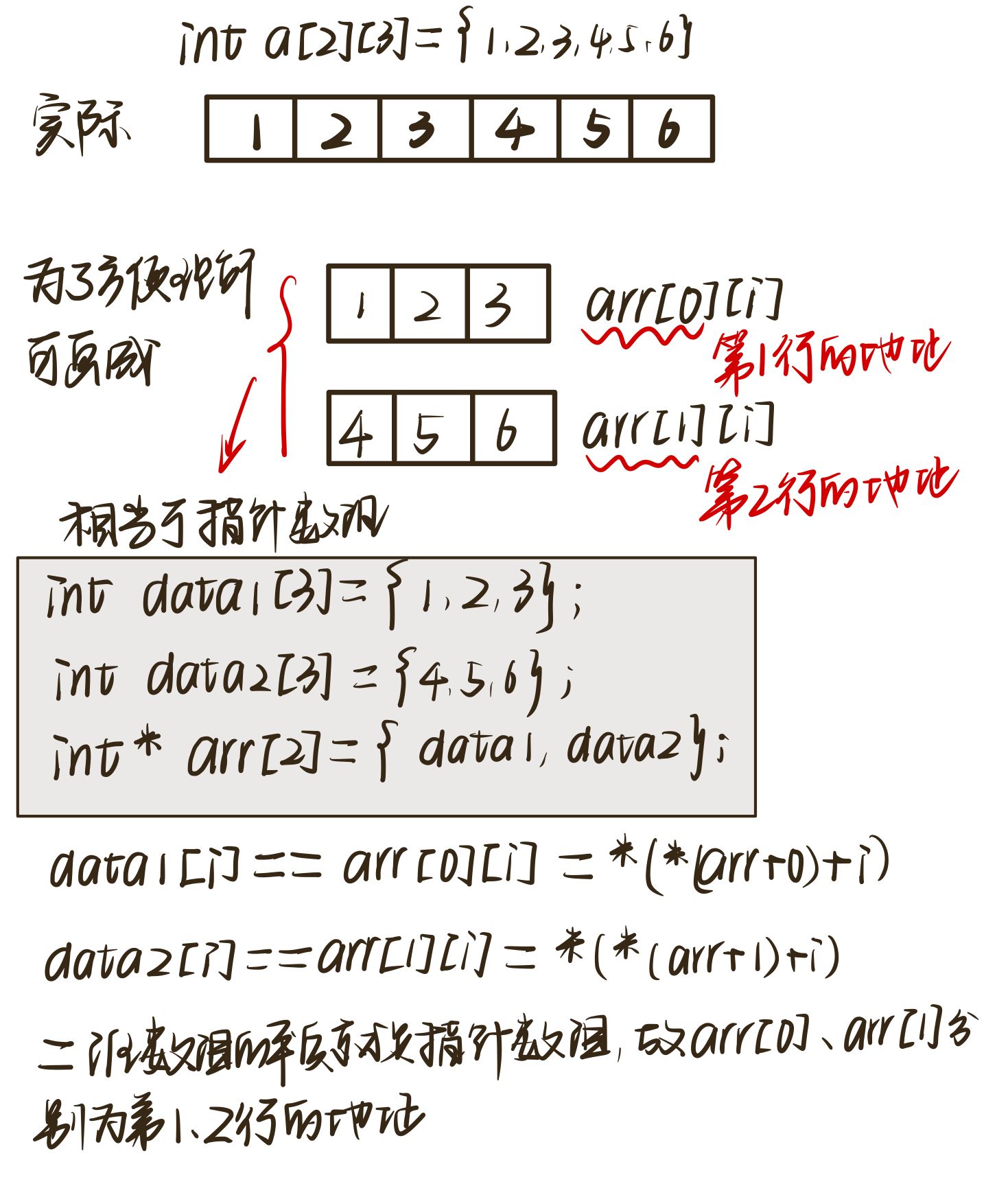 一维数组数组名,首元素地址以及二维数组首元素地址,第i行元素地址