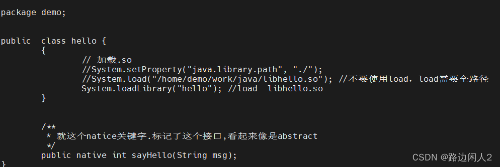 一个JNI的Demo,linux上下载就可以用