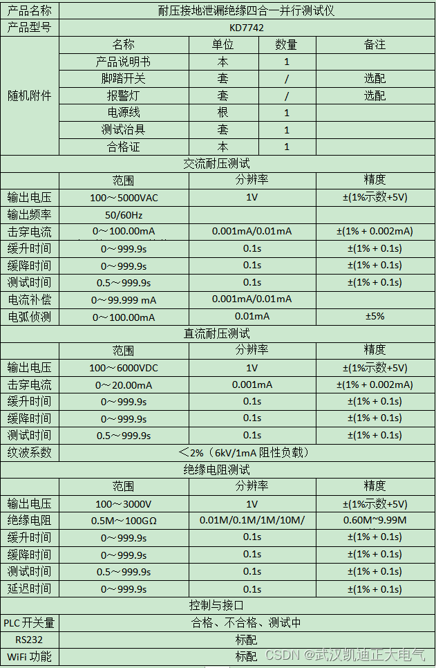 KD7742电气安规综合测试仪