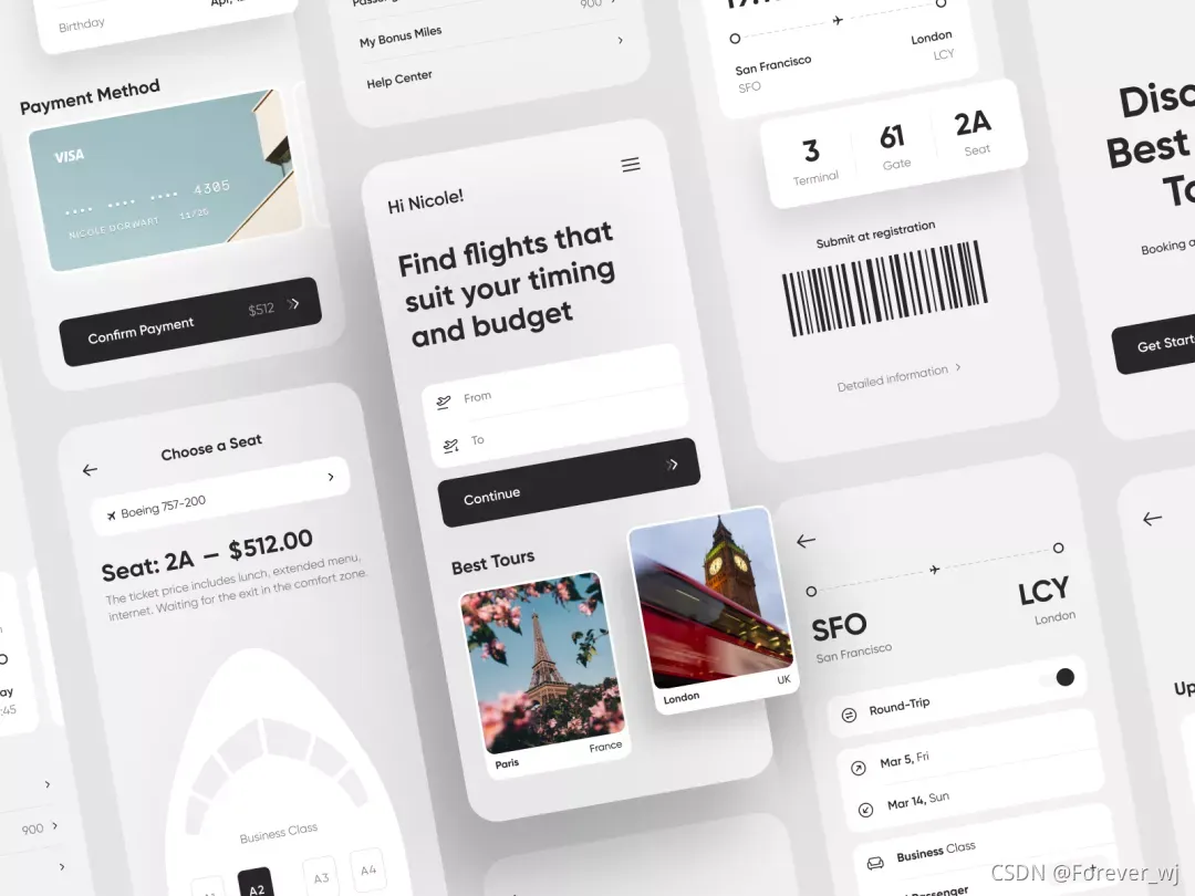 Air Ticket App Concept by Conceptzilla