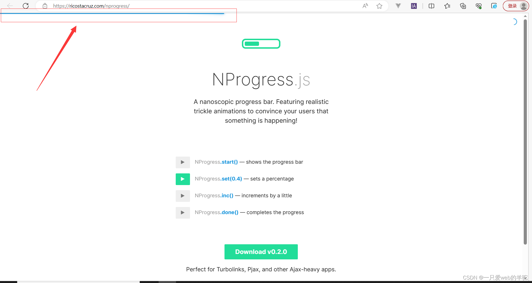 vue中显示在页面顶部的进度条插件——NProgress