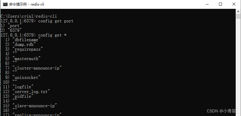 config command to view configuration information