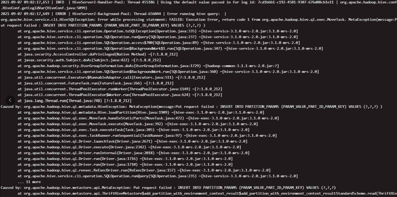 put-request-failed-insert-into-partition-params-param-value-part-id-param-key-values