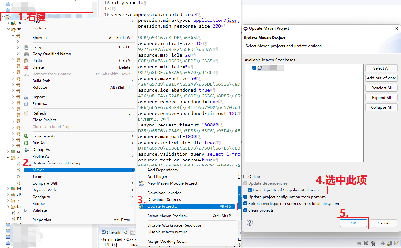 Eclipse Maven update