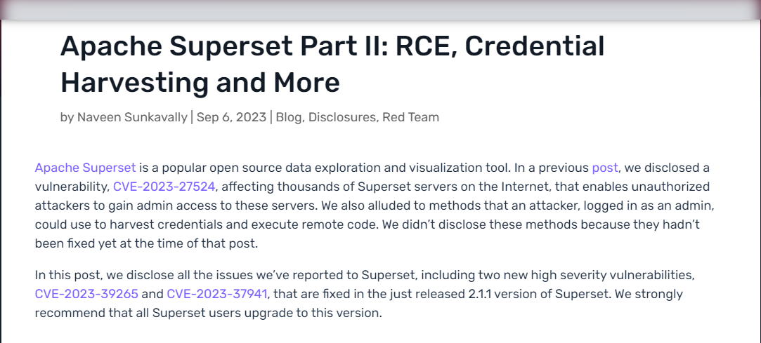 Critical：Apache Superset Remote Code Execution Vulnerability