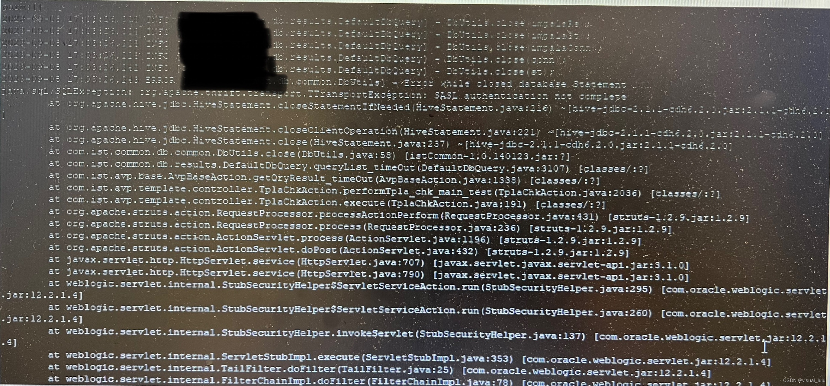 TTransportException SASL authentication not complete