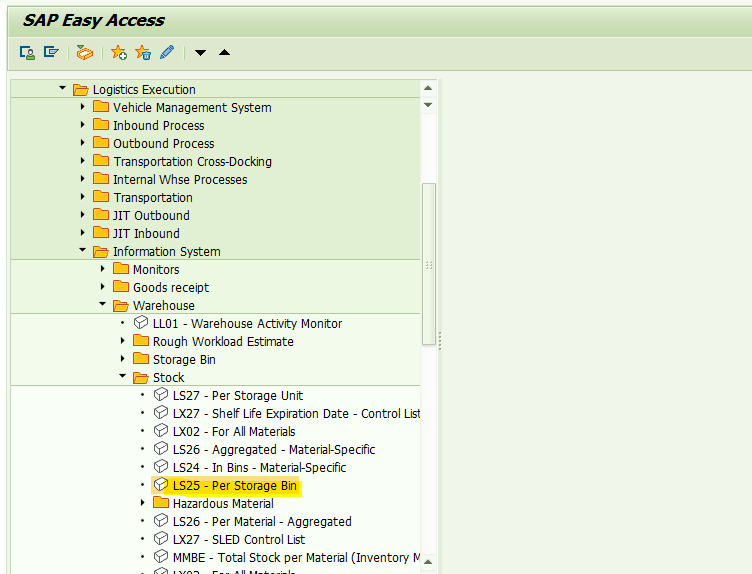 SAP WM初阶之事务代码LS25 Stock per Storage Bin_wm 库存查询CSDN博客
