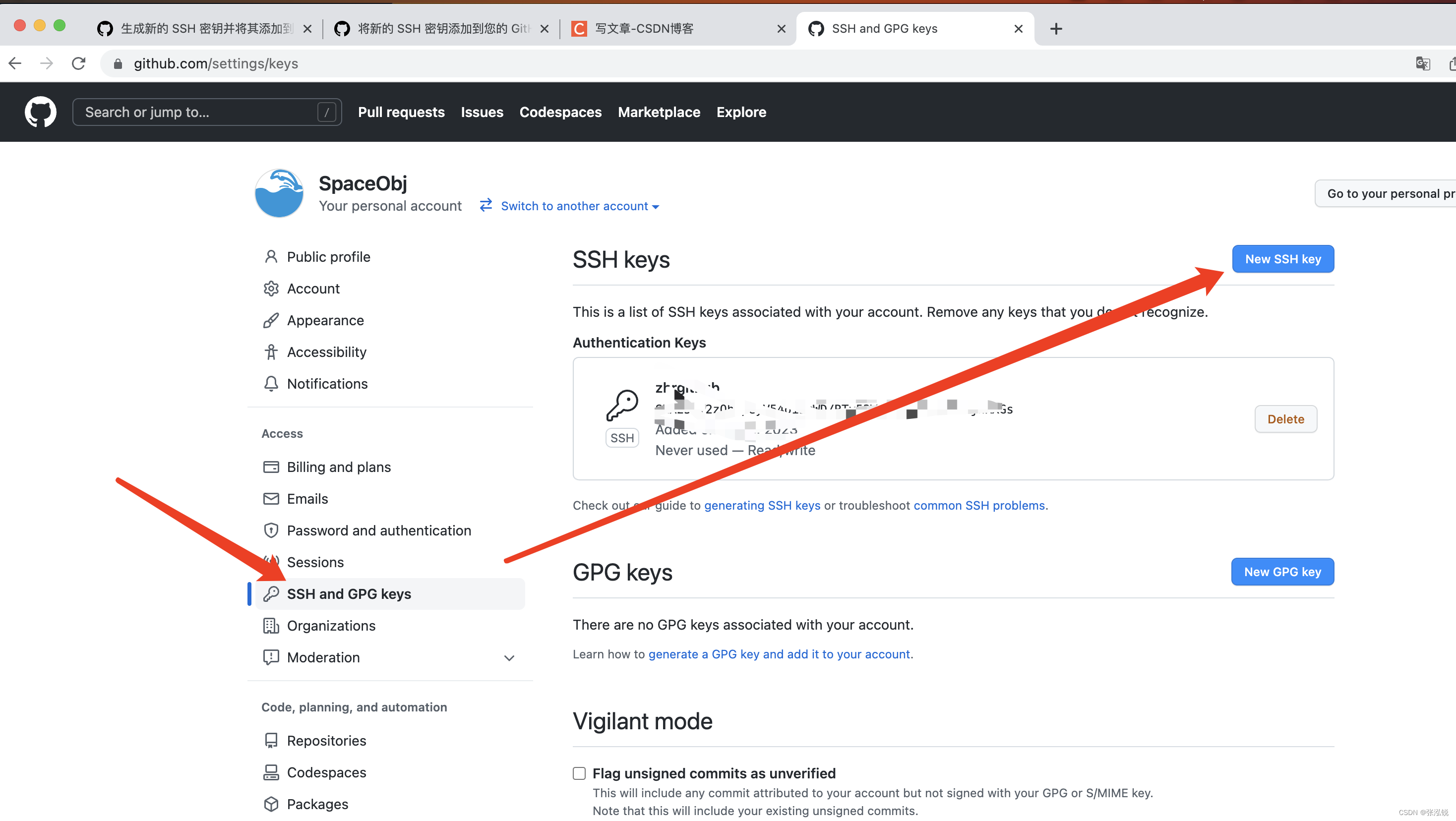 github报错Key is invalid. You must supply a key in OpenSSH public key format