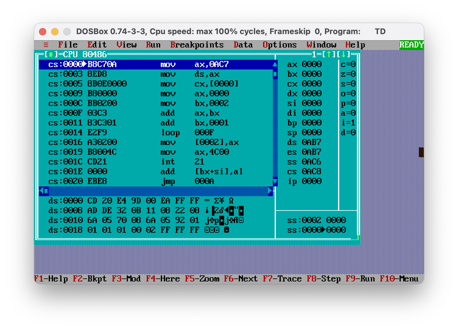【MacbookM1安装】DOSBox, turbo debugger（td） 报错与解决方案_tubro debuger-CSDN博客